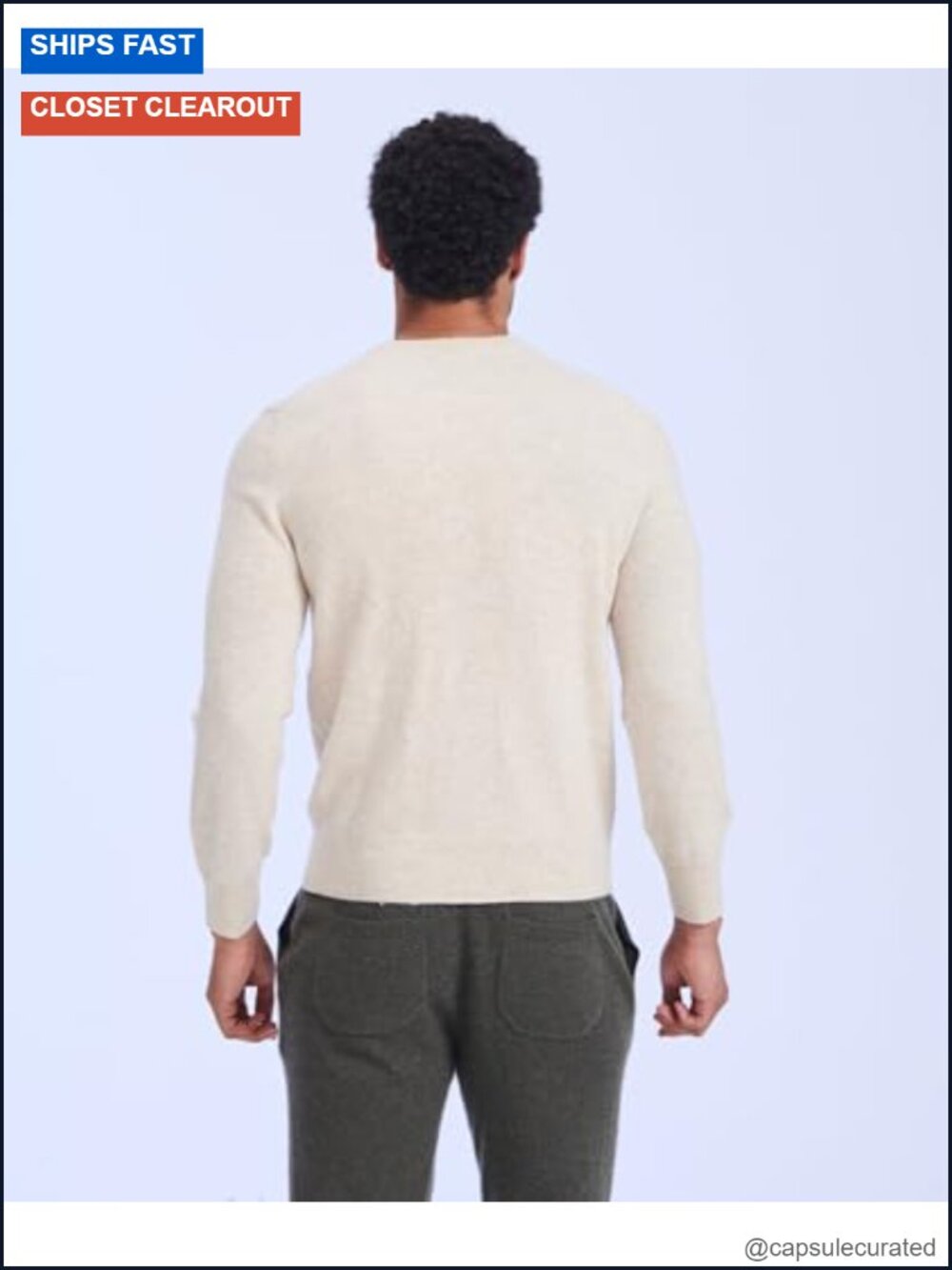 Men's Original Cashmere Crewneck Sweater Pullover Lightweight Layer - Picture 2 of 3